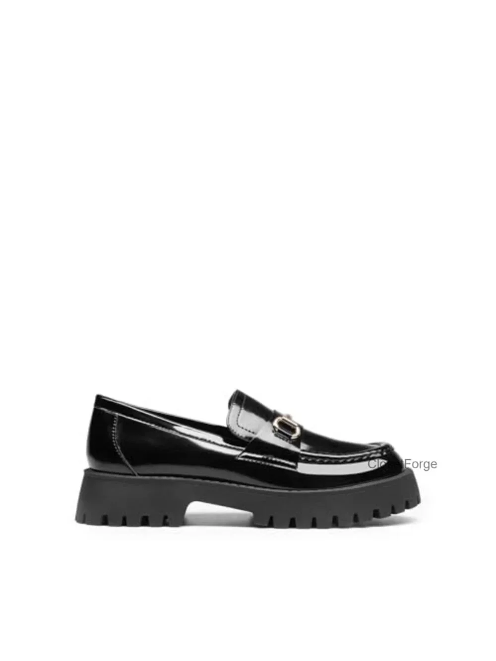 Chunky Platform Loafers for Women Slip-On Faux Leather